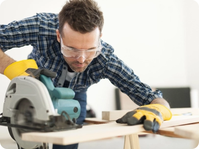 student working in workshop